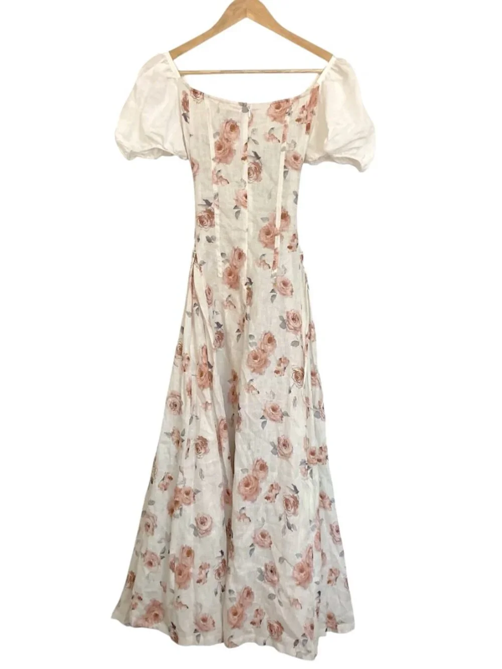 LINENNAIVE Comfort First Classy Always Cinderella Floral Linen Maxi Dress - Picture 9 of 12